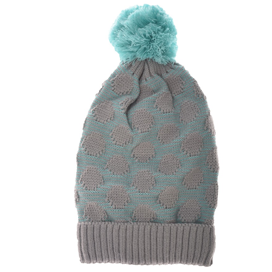 Szaro-miętowa ZIMOWA CZAPKA TYPU KRASNAL 3-6L ZIMA