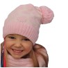 Różowo- szara ZIMOWA CZAPKA TYPU KRASNAL 3-6L ZIMA