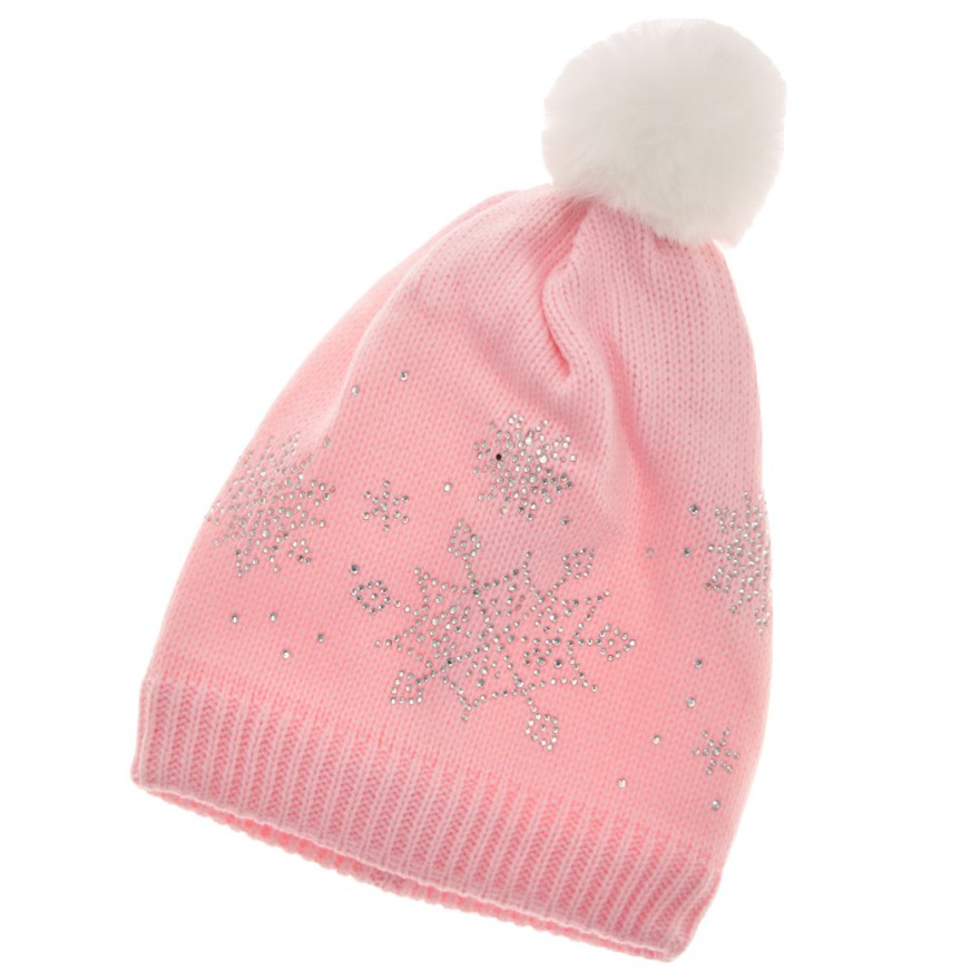 Różowa CZAPKA ZIMOWA błyszczące jety czapeczka OLIWKA 2-5L ZIMA