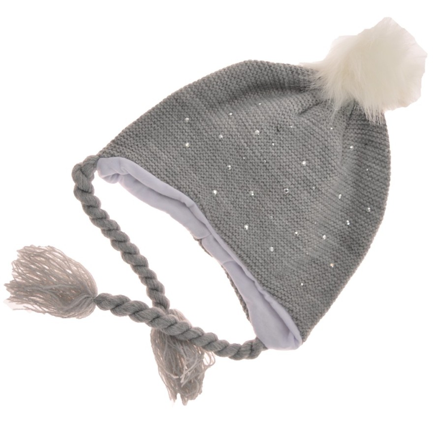 Szara czapka na zimę czapeczka 