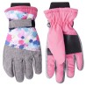 Nieprzemakalne rękawiczki narciarskie 5P 22cm szary z różem