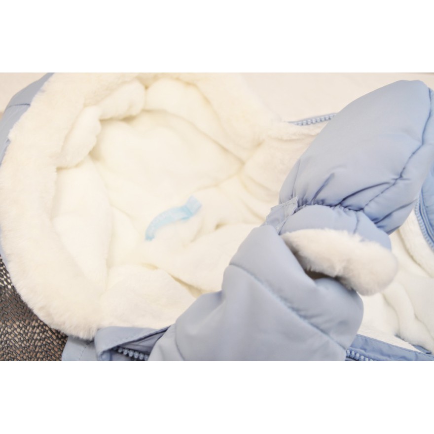 Niebieski KOMBINEZON pikowany na futerku ZIMA