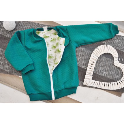 Butelkowa BLUZA BOMBERKA pikowana wiosna jesień