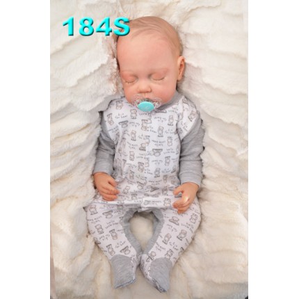 Pajac pajacyk bawełniany biało-szary w misie wzór 184S