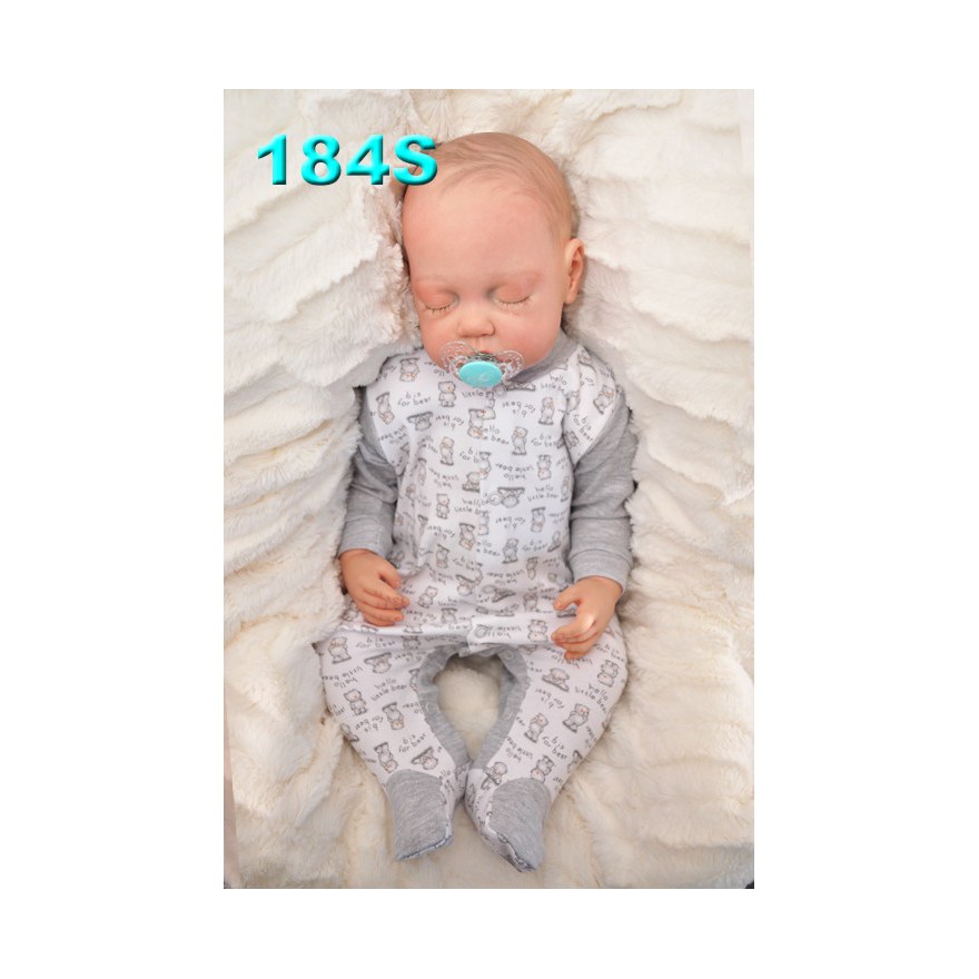 Pajac pajacyk bawełniany biało-szary w misie wzór 184S