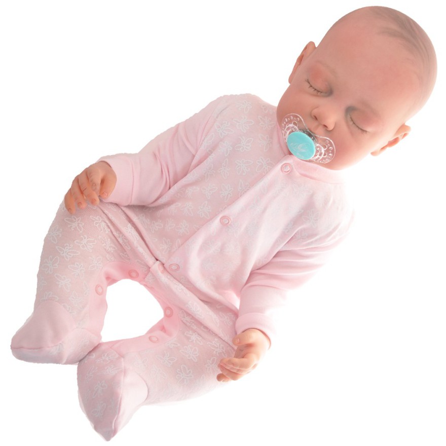 Pajac pajacyk bawełniany różowy w motyle wzór 341R