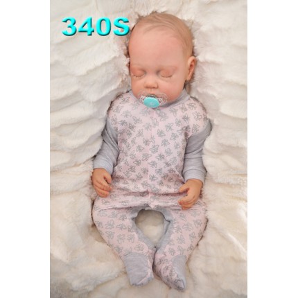 Pajac pajacyk bawełniany szaro-różowy w motyle brokat wzór 340S