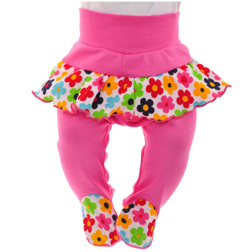 Amarantowe PÓŁŚPIOCHY DZIEWCZĘCE Z FALBANKĄ w kwiaty wzór 46A