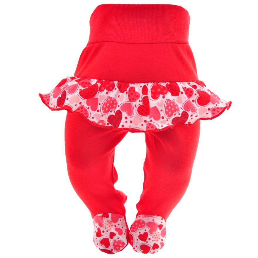 Czerwone PÓŁŚPIOCHY DZIEWCZĘCE Z FALBANKĄ w serca r.56-80 wzór 177C