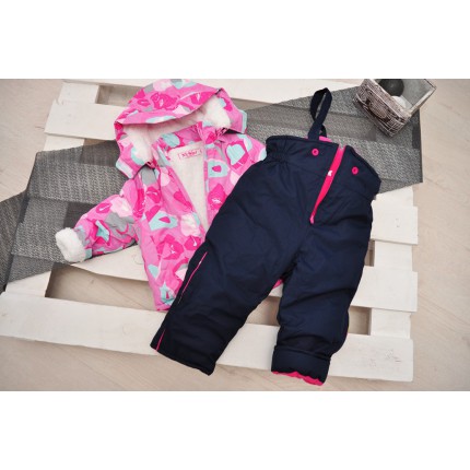 Różowy KOMBINEZON dwuczęściowy ocieplany dla dziewczynki ZIMA