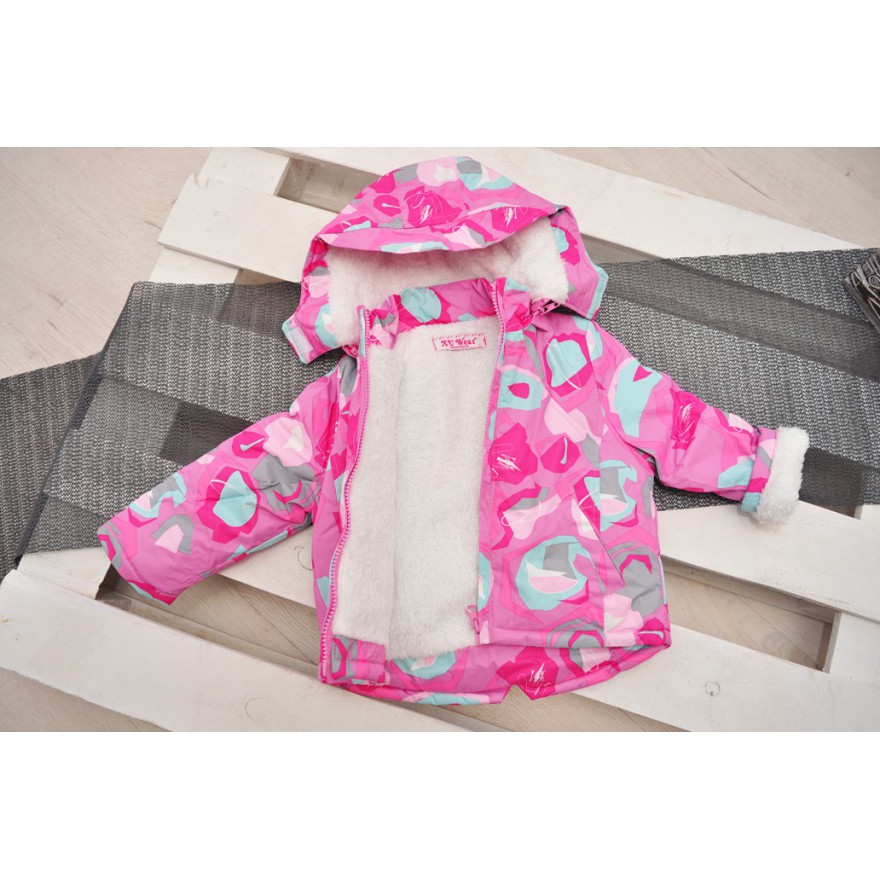 Różowy KOMBINEZON dwuczęściowy ocieplany dla dziewczynki ZIMA