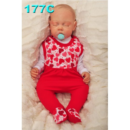 ŚPIOCHY ŚPIOSZKI bawełniane, czerwone z sercami wzór 177c