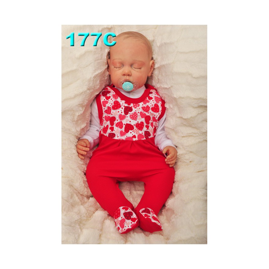 ŚPIOCHY ŚPIOSZKI bawełniane, czerwone z sercami wzór 177c