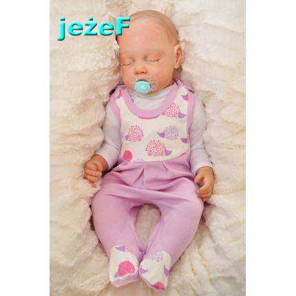 ŚPIOCHY ŚPIOSZKI bawełniane, fioletowe w jeże, wzór jeżeF