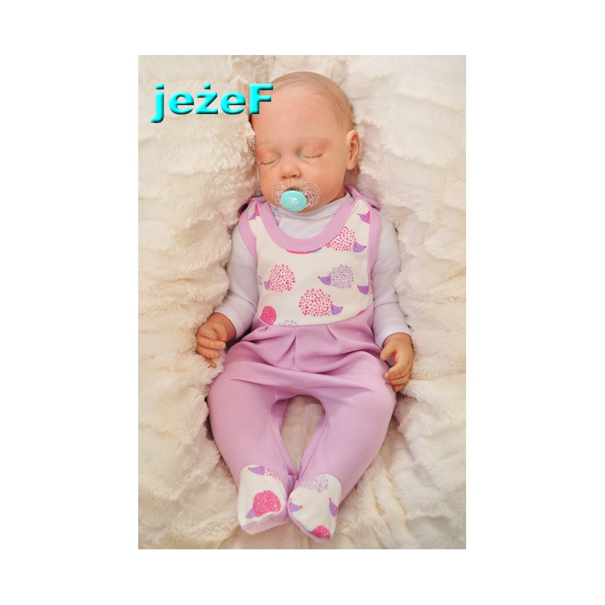 ŚPIOCHY ŚPIOSZKI bawełniane, fioletowe w jeże, wzór jeżeF