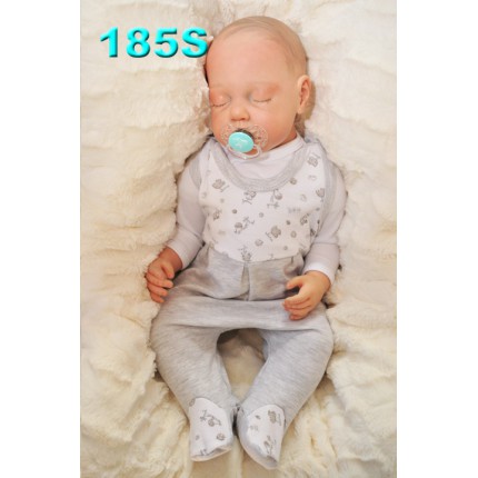 ŚPIOCHY ŚPIOSZKI bawełniane, szare w zwierzątka, wzór 185S