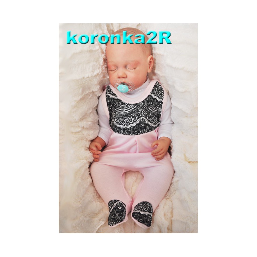 ŚPIOCHY ŚPIOSZKI bawełniane, różowe z koronką wzór koronka2R