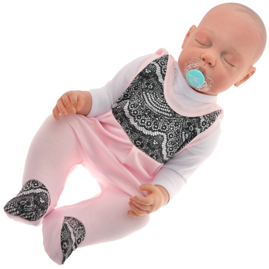 ŚPIOCHY ŚPIOSZKI bawełniane, różowe z koronką wzór koronka2R