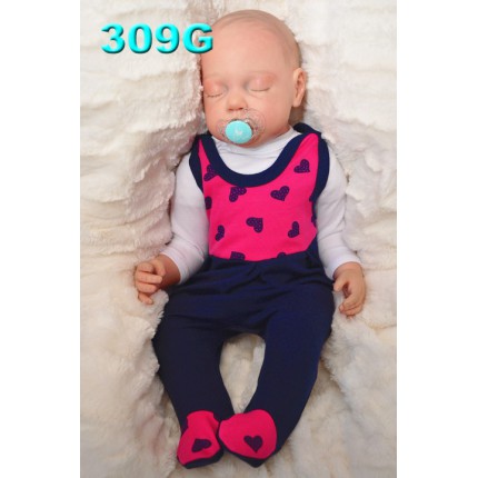 ŚPIOCHY ŚPIOSZKI bawełniane, granatowe w serca wzór 309G