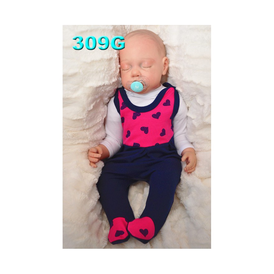 ŚPIOCHY ŚPIOSZKI bawełniane, granatowe w serca wzór 309G