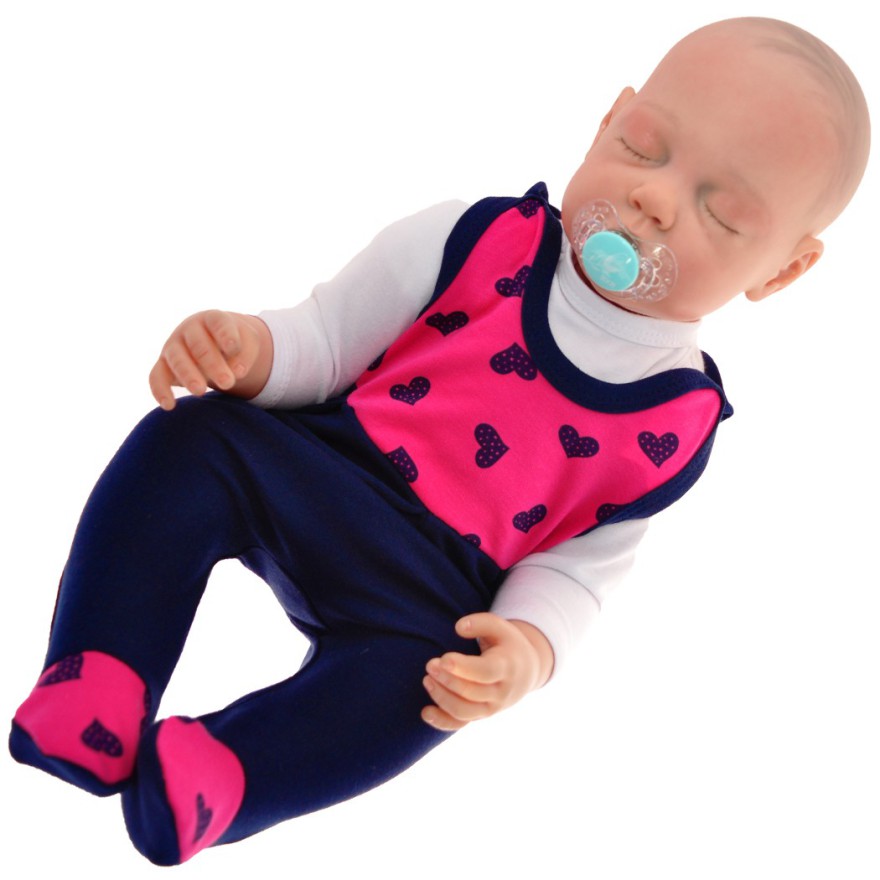 ŚPIOCHY ŚPIOSZKI bawełniane, granatowe w serca wzór 309G