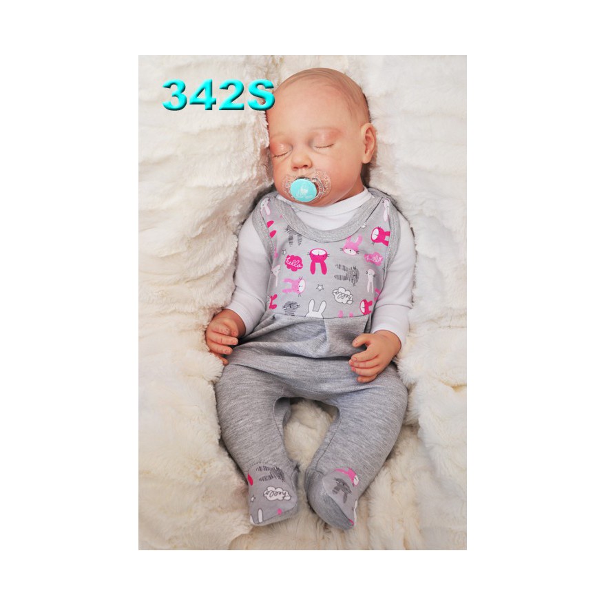 ŚPIOCHY ŚPIOSZKI bawełniane, szare w króliki wzór 342S