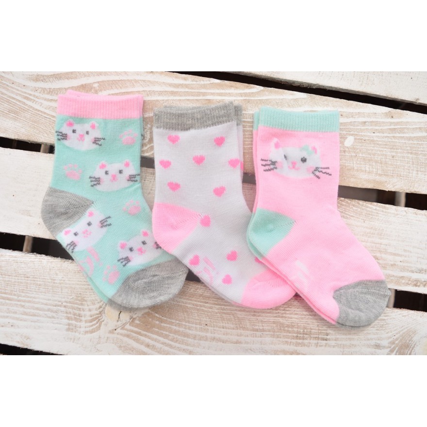 3 pary SKARPETKI dziewczęce wzór D20