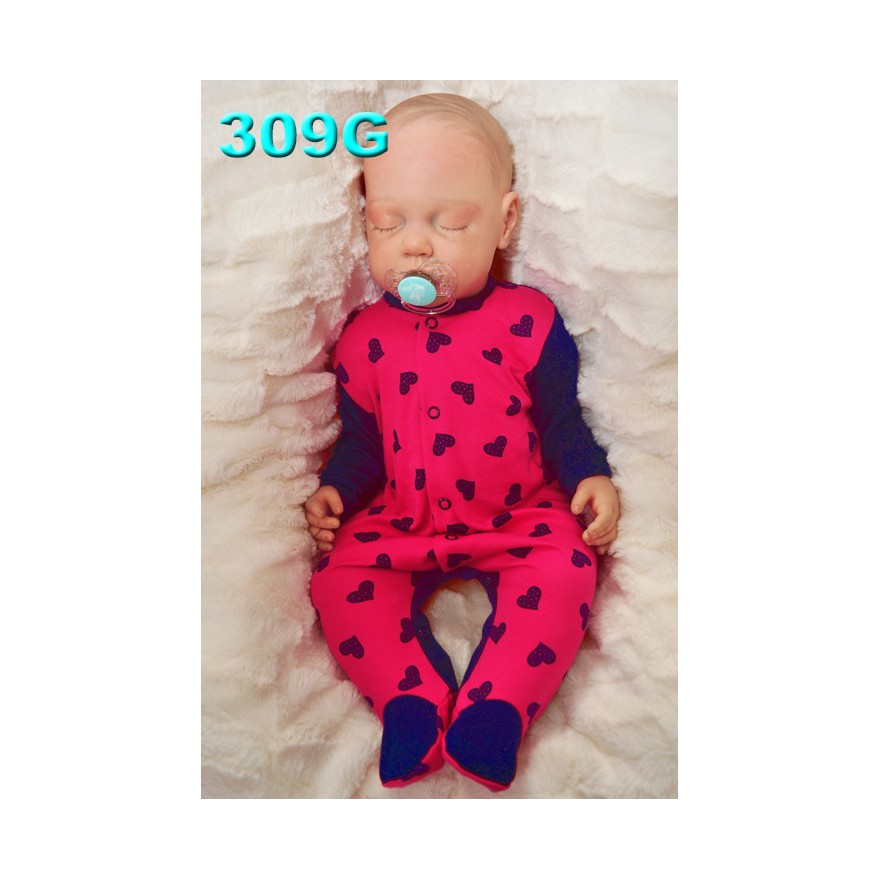 Pajac pajacyk bawełniany amarantowo-granatowy w serca wzór 309G