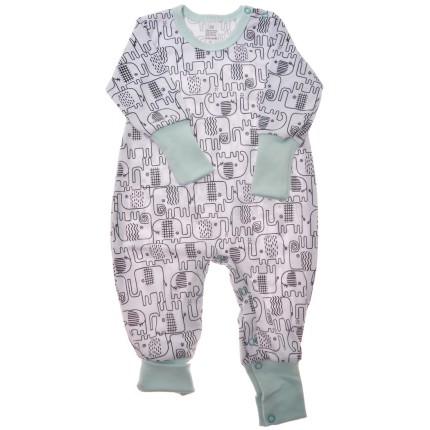 Biały pajac bez stópek RAMPERS w słoniki pajacyk rosnący wz.186