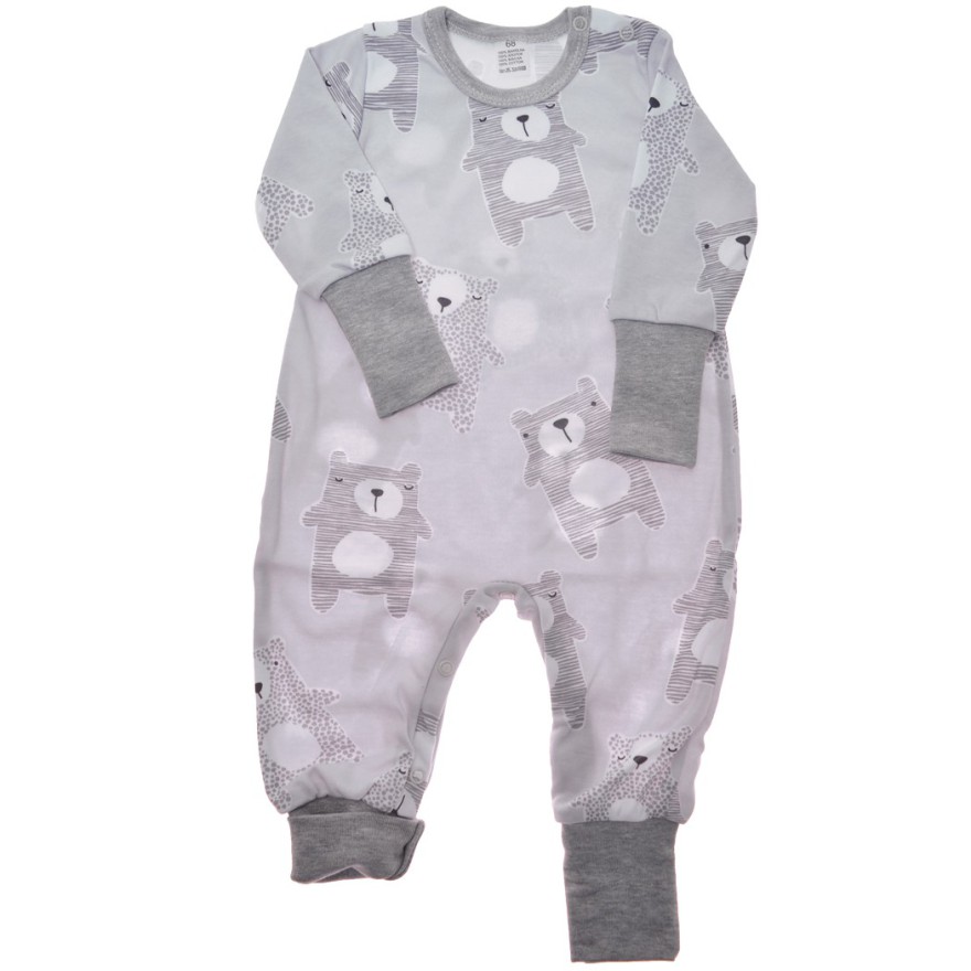 Szary pajac bez stópek RAMPERS w misie pajacyk rosnący wz.191