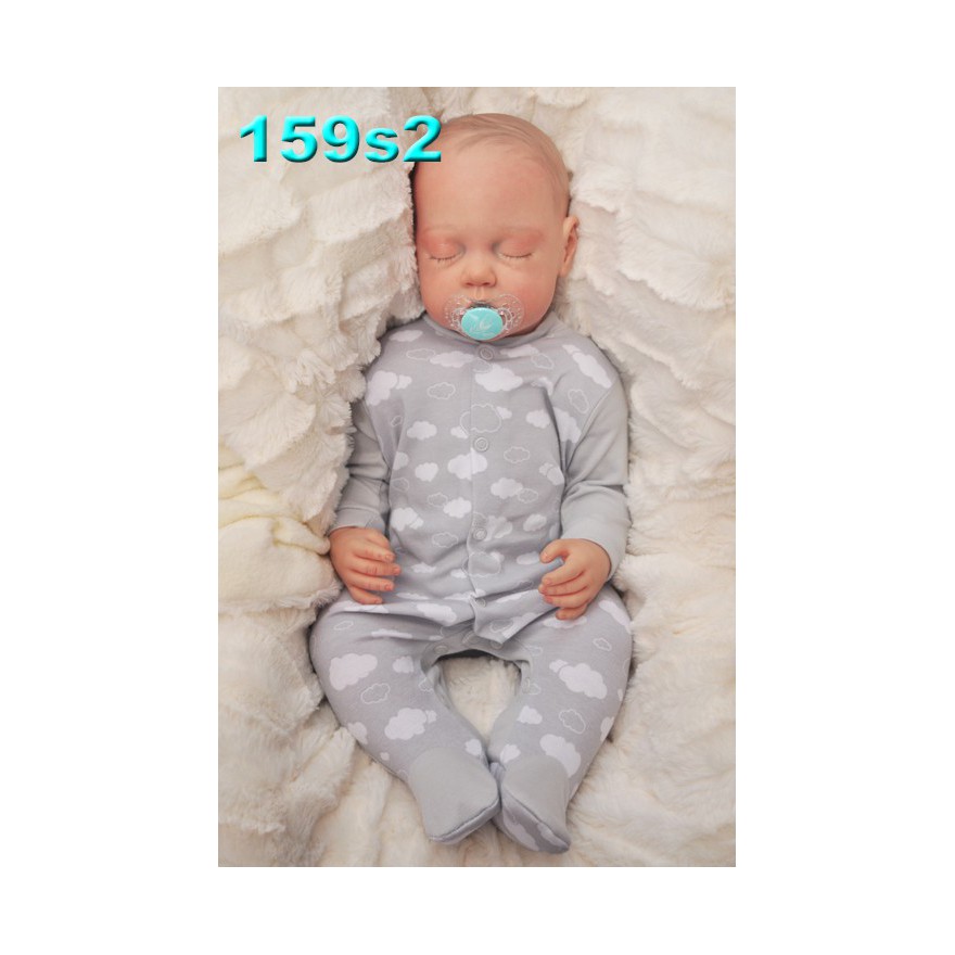 Pajac pajacyk bawełniany szary w chmurki wzór 159s2