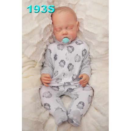 Pajac pajacyk bawełniany biało-szary w owieczki wzór 193S