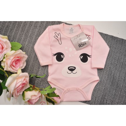 Różowe BODY SARENKA długi rękaw wzór 597