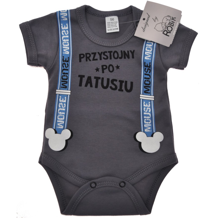 Grafitowe BODY chłopięce