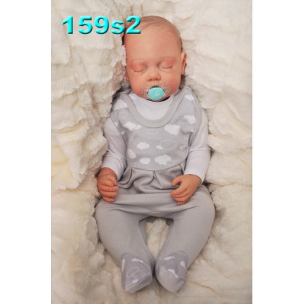 ŚPIOCHY ŚPIOSZKI bawełniane, szare w chmurki, wzór 159s2