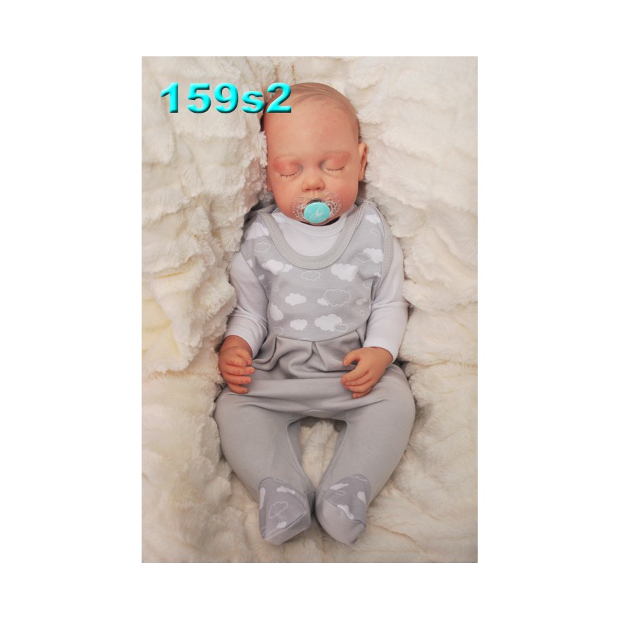 ŚPIOCHY ŚPIOSZKI bawełniane, szare w chmurki, wzór 159s2