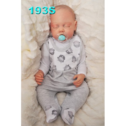 ŚPIOCHY ŚPIOSZKI bawełniane, szare w owieczki, wzór 193S