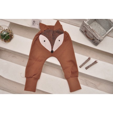 Brązowe spodnie chłopięce LISEK półśpiochy wiosna jesień