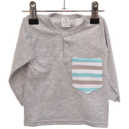 Szara KOSZULKA POLO długi rękaw BLUZKA chłopiec