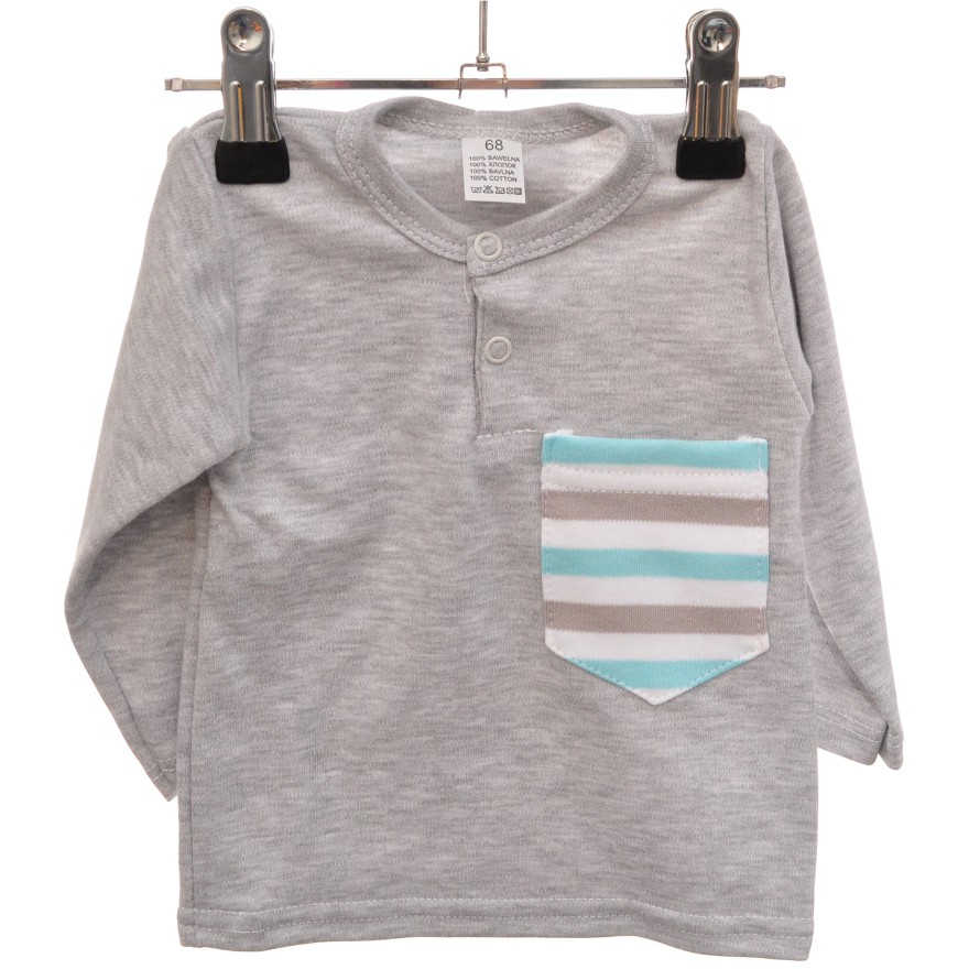 Szara KOSZULKA POLO długi rękaw BLUZKA chłopiec