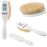 Szczotka z włosia naturalnego + grzebyk biała
