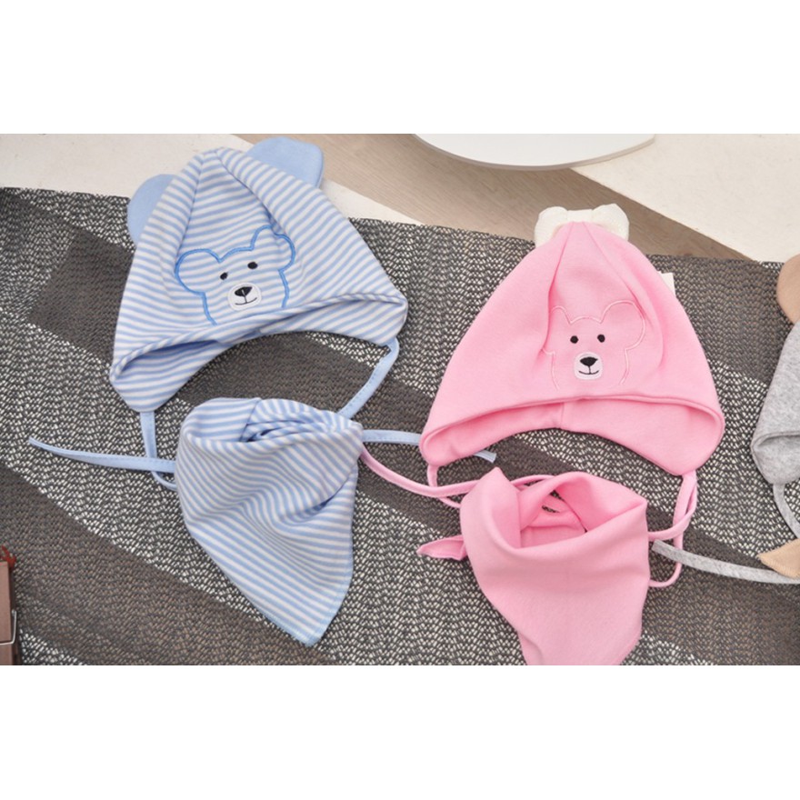 Niebieski komplet CZAREK czapka + apaszka wiosna/jesień