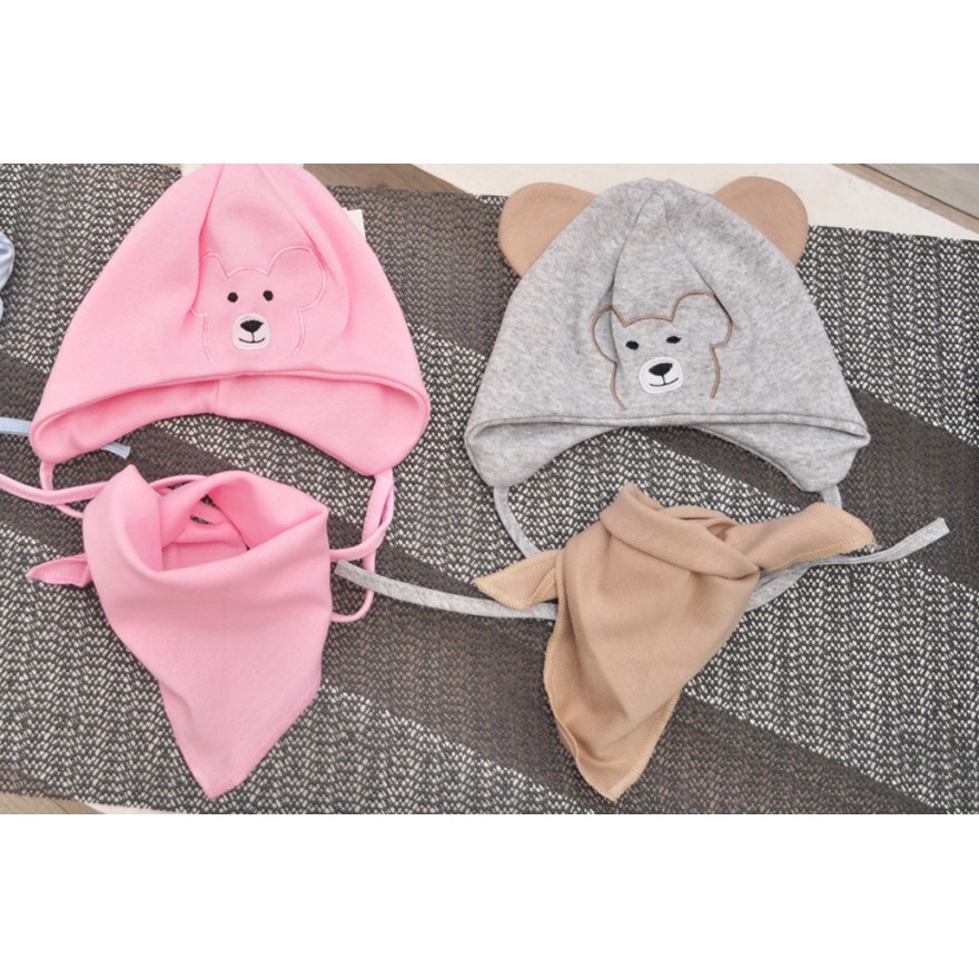 Szary komplet MIREK czapka + apaszka wiosna/jesień wyprzedaż