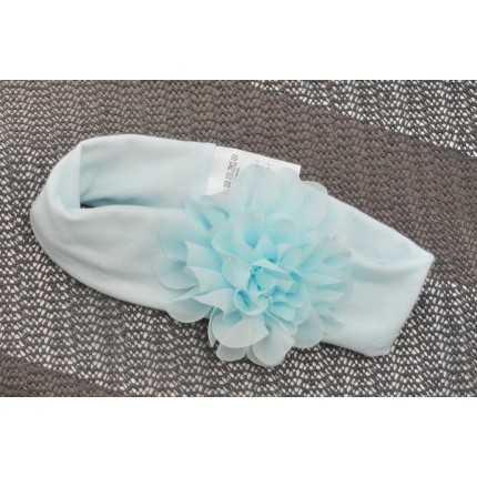 OPASKA MIKA miętowa opaska z dużym kwiatem rozmiar uniwersalny