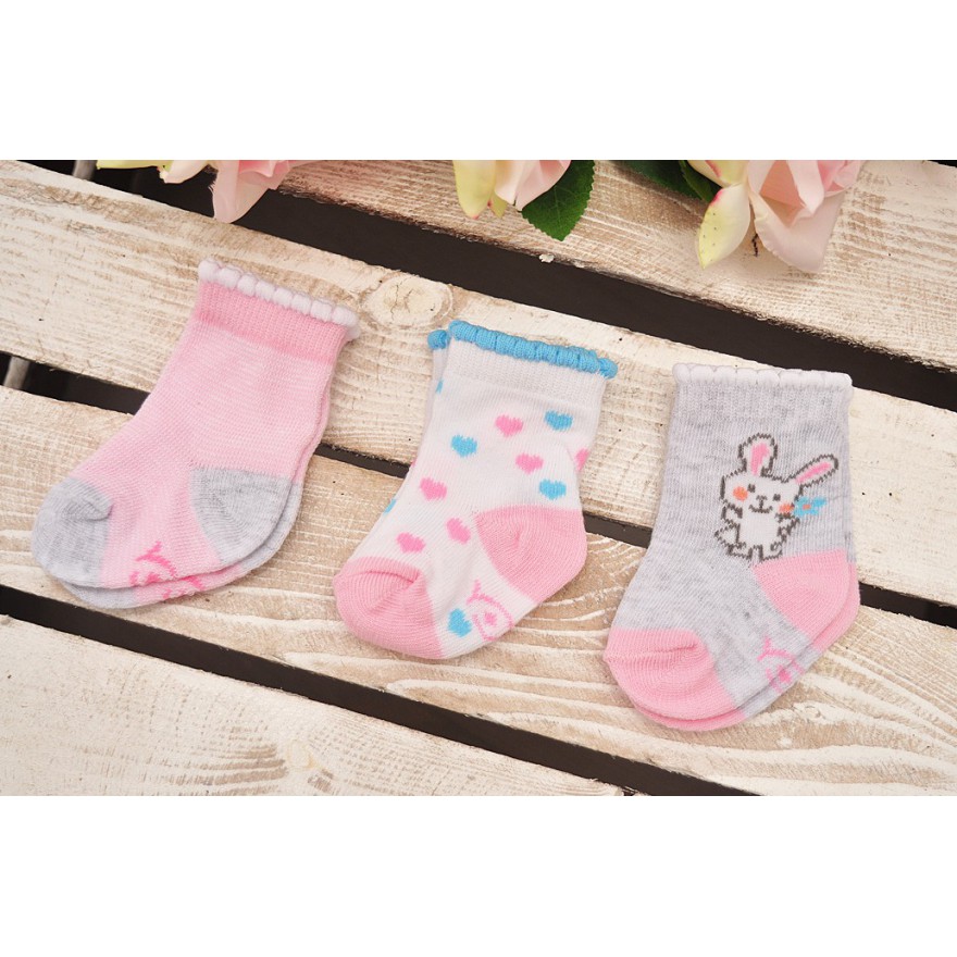 3 pary SKARPETKI bawełniane Girl wzór D23