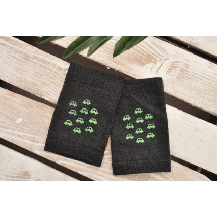 Grafitowe NAKOLANNIKI dla chłopca ABS auta DO RACZKOWANIA rozmiar uniwersalny