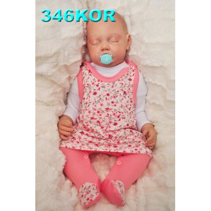 ŚPIOCHY SUKIENKA 2w1 tylko u nas! koralowe w kwiaty wzór 346KOR