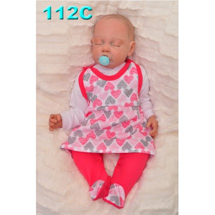 ŚPIOCHY SUKIENKA 2w1 tylko u nas! malinowe w serca wzór 112C