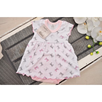 Biała BODY SUKIENKA w kokardki 348R UROCZA PIĘKNE KOLORY LATO