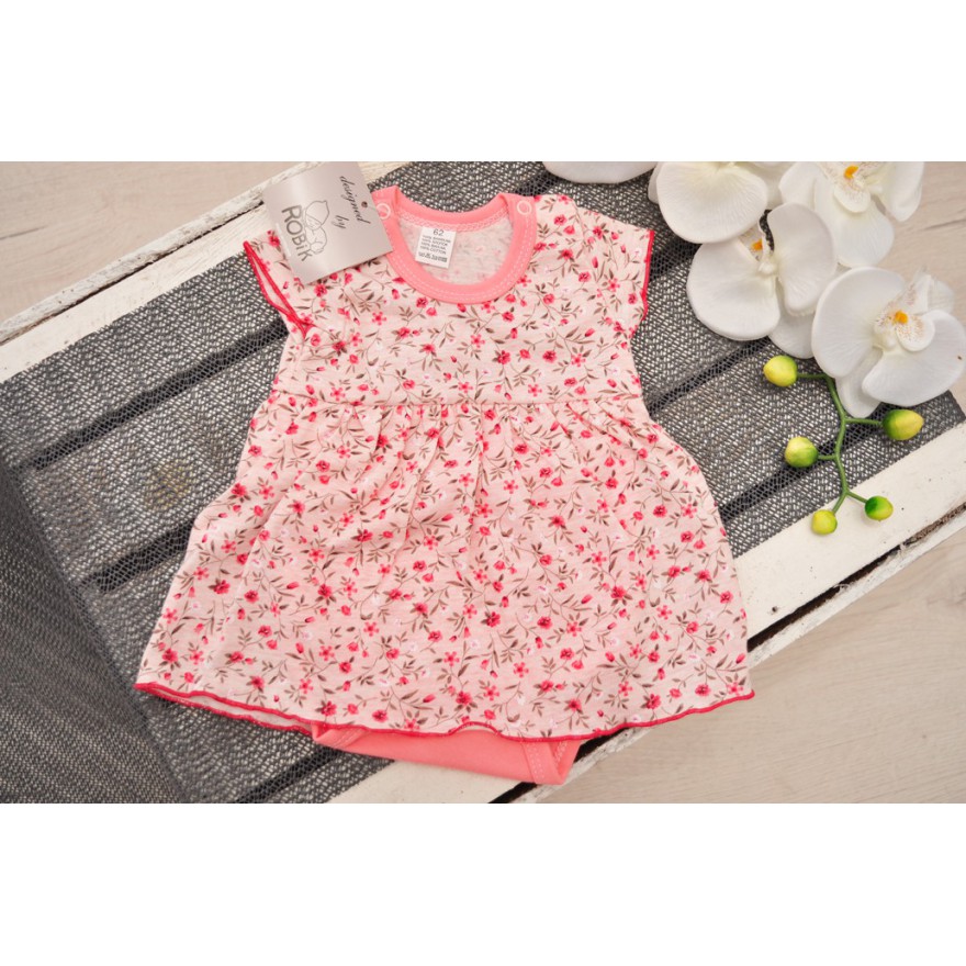 Koralowa BODY SUKIENKA w kwiaty 346KOR UROCZA PIĘKNE KOLORY LATO